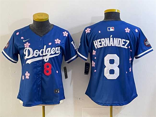 Women%27s Los Angeles Dodgers #8 Enrique Hernandez Royal 2025 Tokyo Series Limited Stitched Jersey